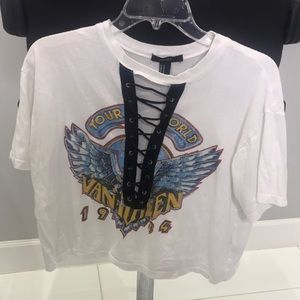 White Van Halen cropped top